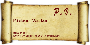 Pieber Valter névjegykártya
